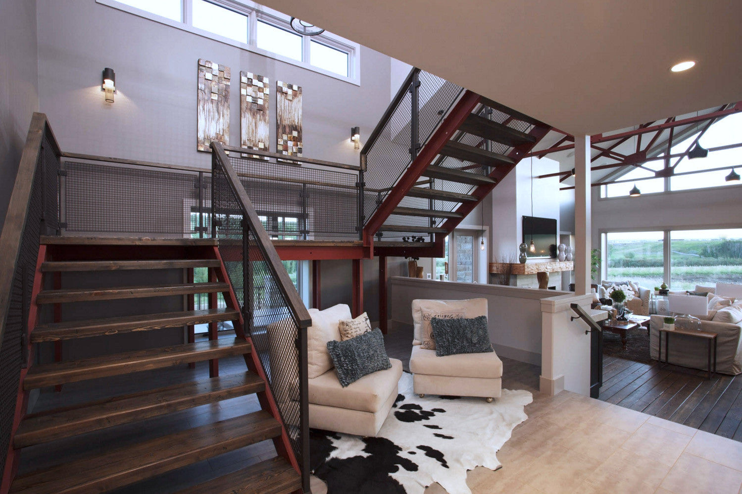 Black & White Cowhide Rug in living room