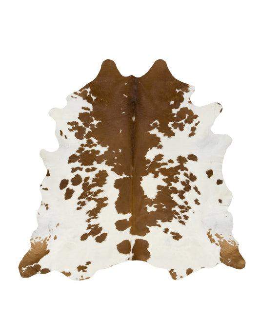 Brown and white special cowhide rug large