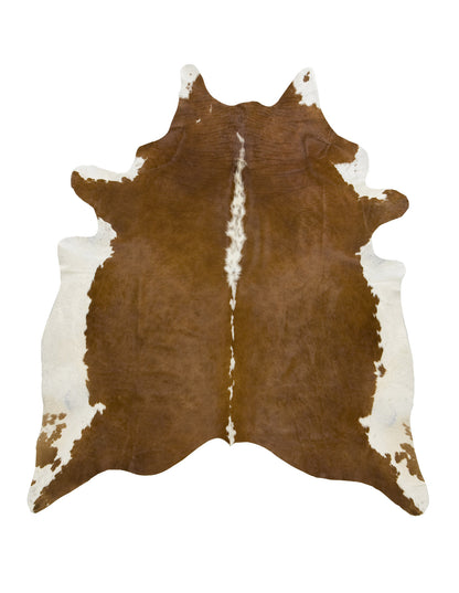Large Hereford brown cowhide rug