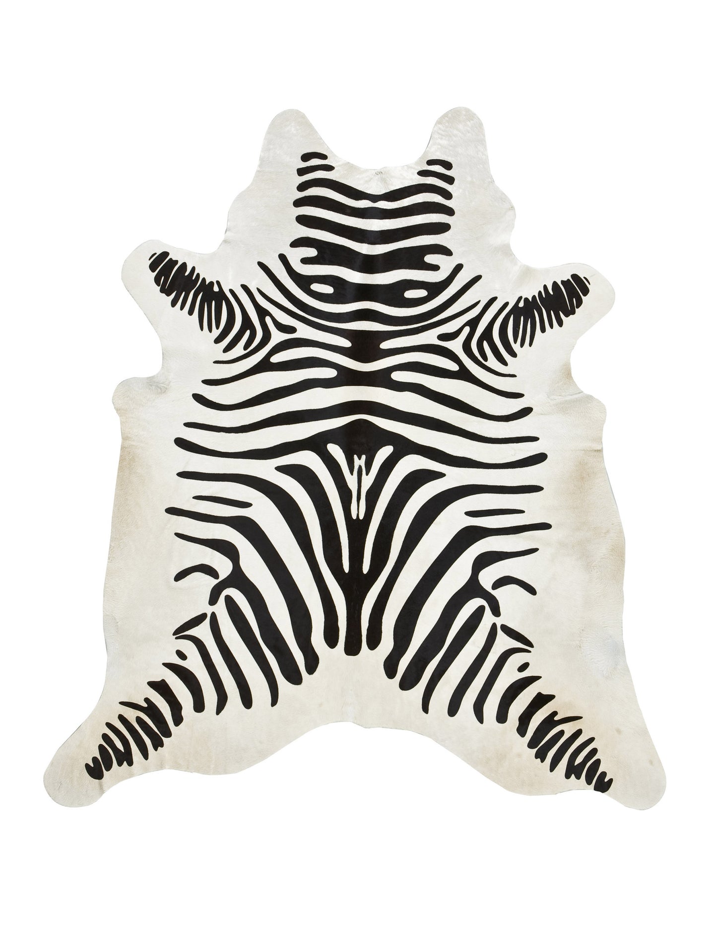 Zebra Print on off-white Cowhide rug