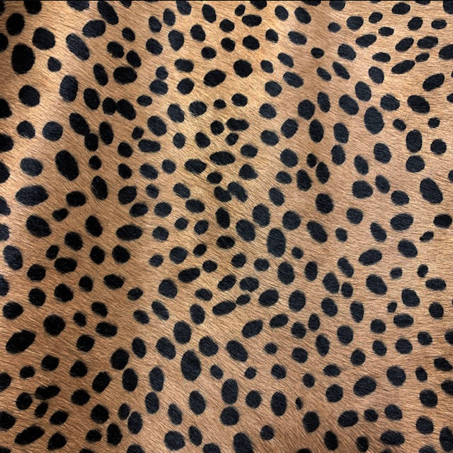 Cheetah on caramel close up cowhide