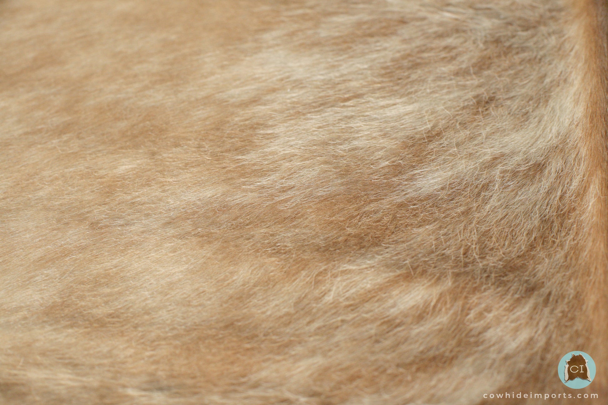 XLarge Light Brown Brindle Cowhide Rug close up