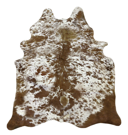 Large longhorn brown cowhide rug alt
