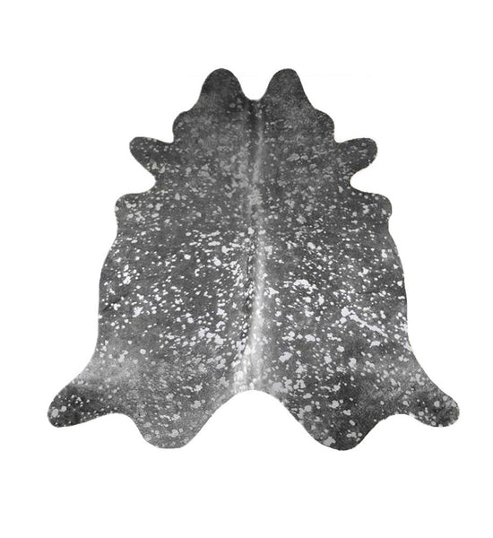 Devore Metallic Silver on Gray Cowhide Rug Cowhide Imports