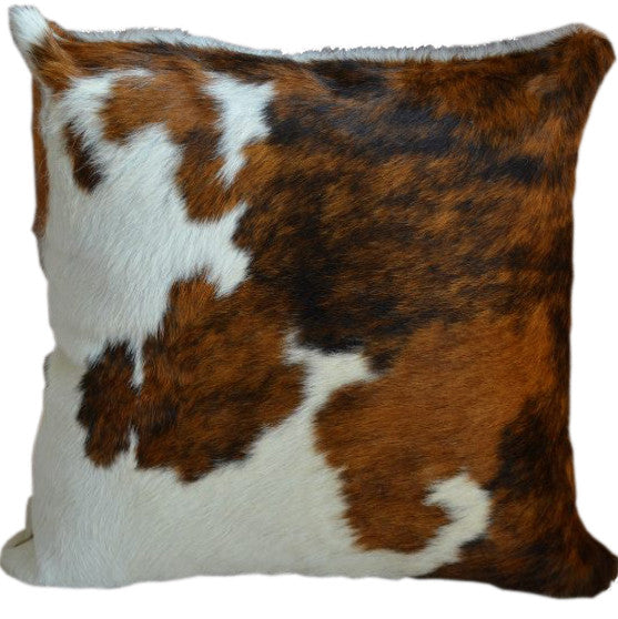 Tricolor Cowhide Pillow - Double Sided