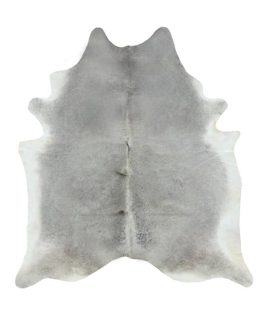 Solid gray cowhide rug large