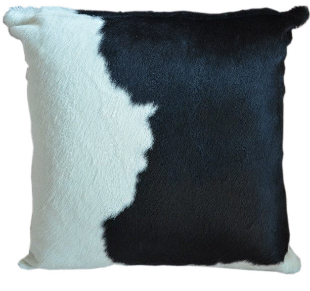 Black and White Cowhide Pillow - Double Sided