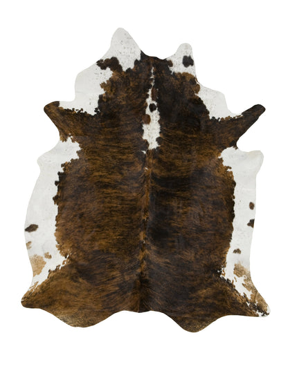 XLarge brindle white backbone cowhide rug