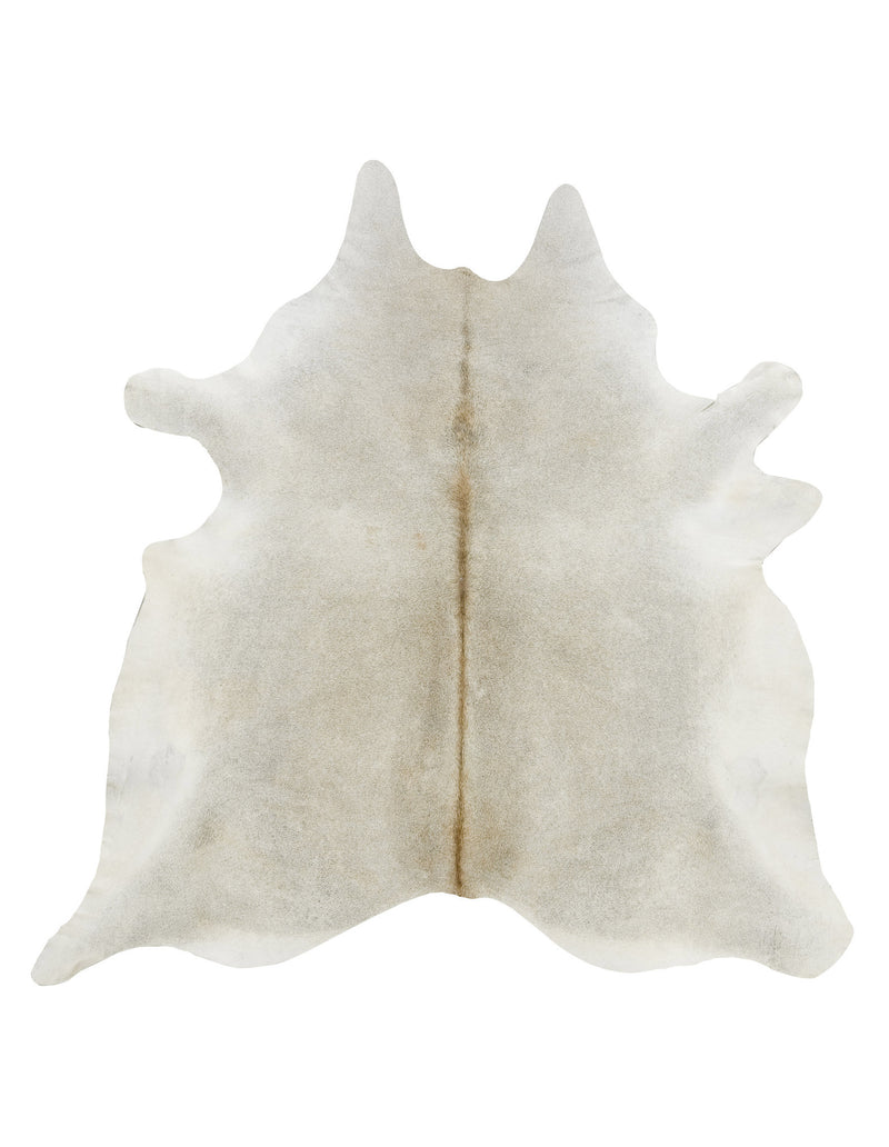 XL Gray beige solid cowhide rug