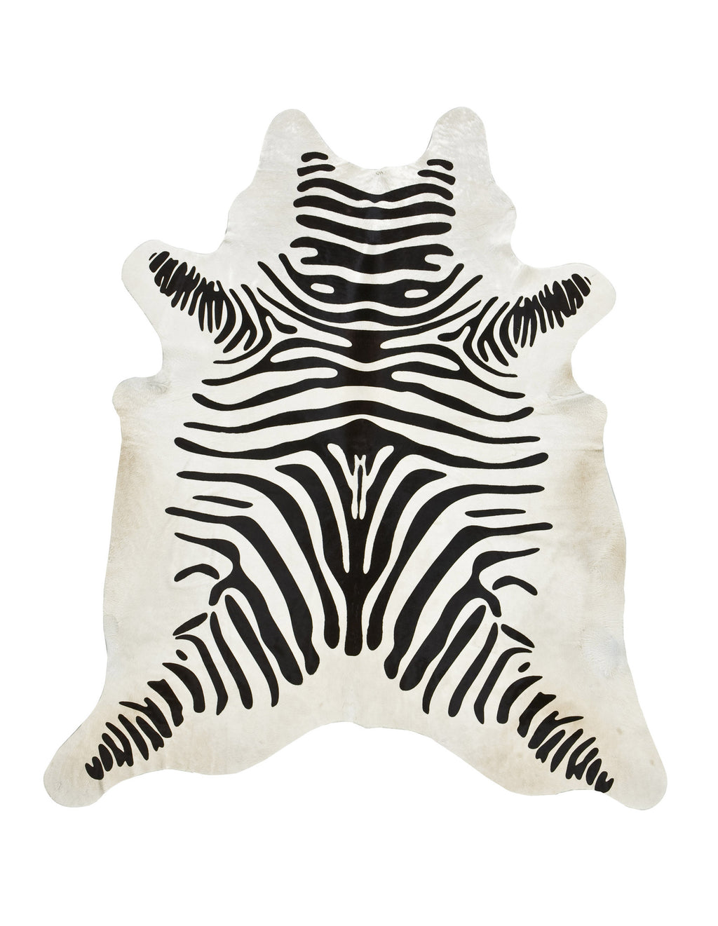 Zebra Print on off-white Cowhide rug 