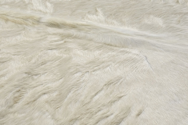 Natural Off White cowhide close up